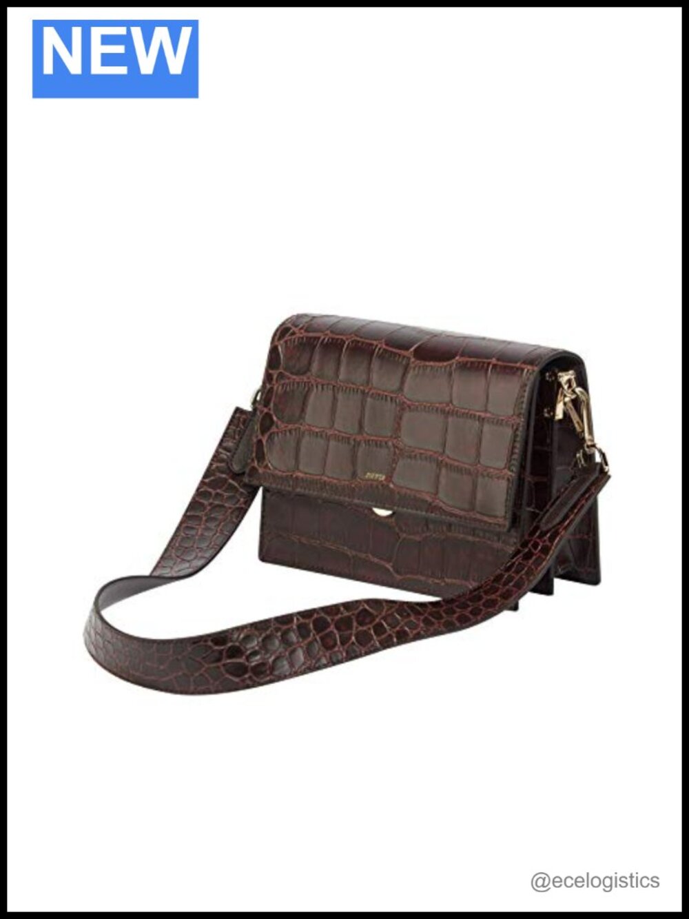 Vegan Leather Mini Flap Crossbody Bag Detachable Strap Push-Lock Closure